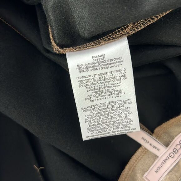 078 New BCBGeneration Straight Leg Metallic Gold Faux Leather Women's Pants - Picture 7 of 11